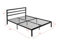 Queen Size Metal Bed Frame With Headboard Black Black Metal