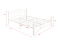 Queen Size Metal Bed Frame With Headboard And Footboard White White Metal