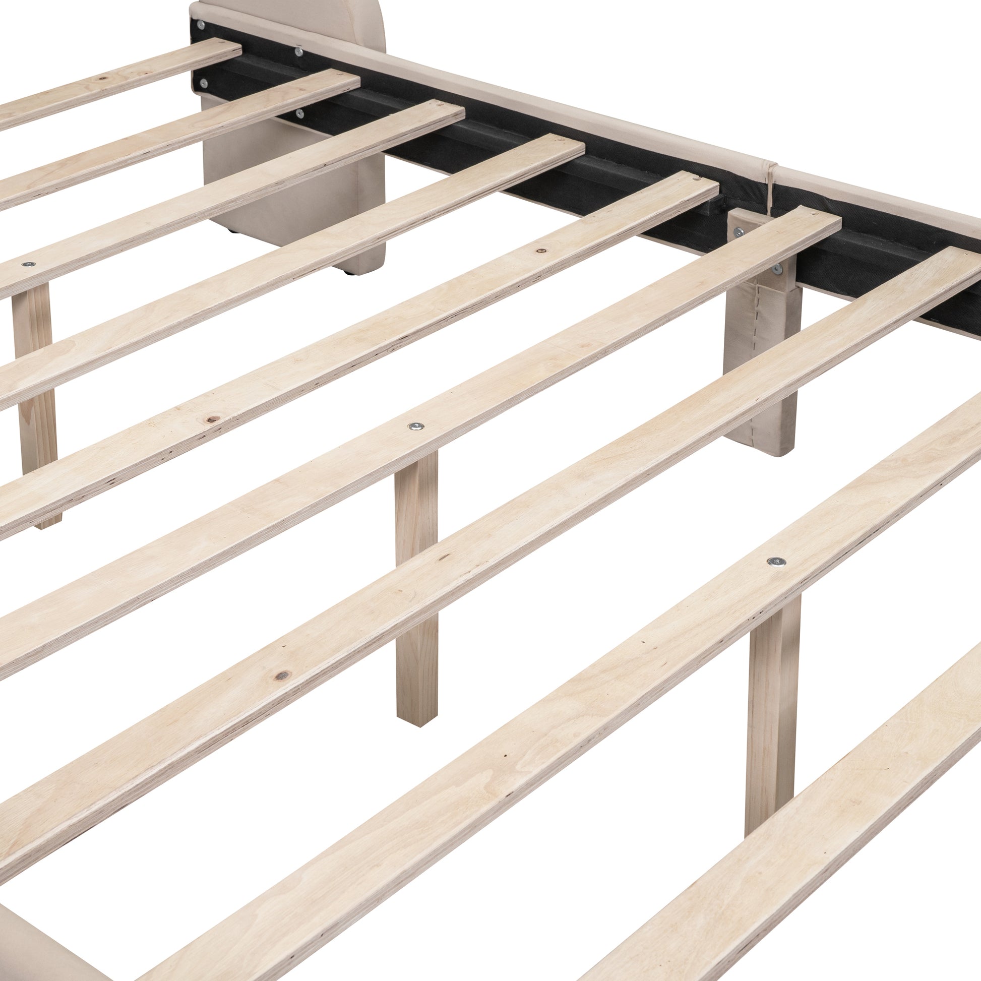 Full Size Storage Bed Velvet Upholstered Platform Bed With A Big Drawer Beige Beige Velvet