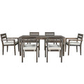 Acacia Wood Outdoor Dining Table And Chairs Suitable For Patio, Balcony Or Backyard Grey Acacia Wood