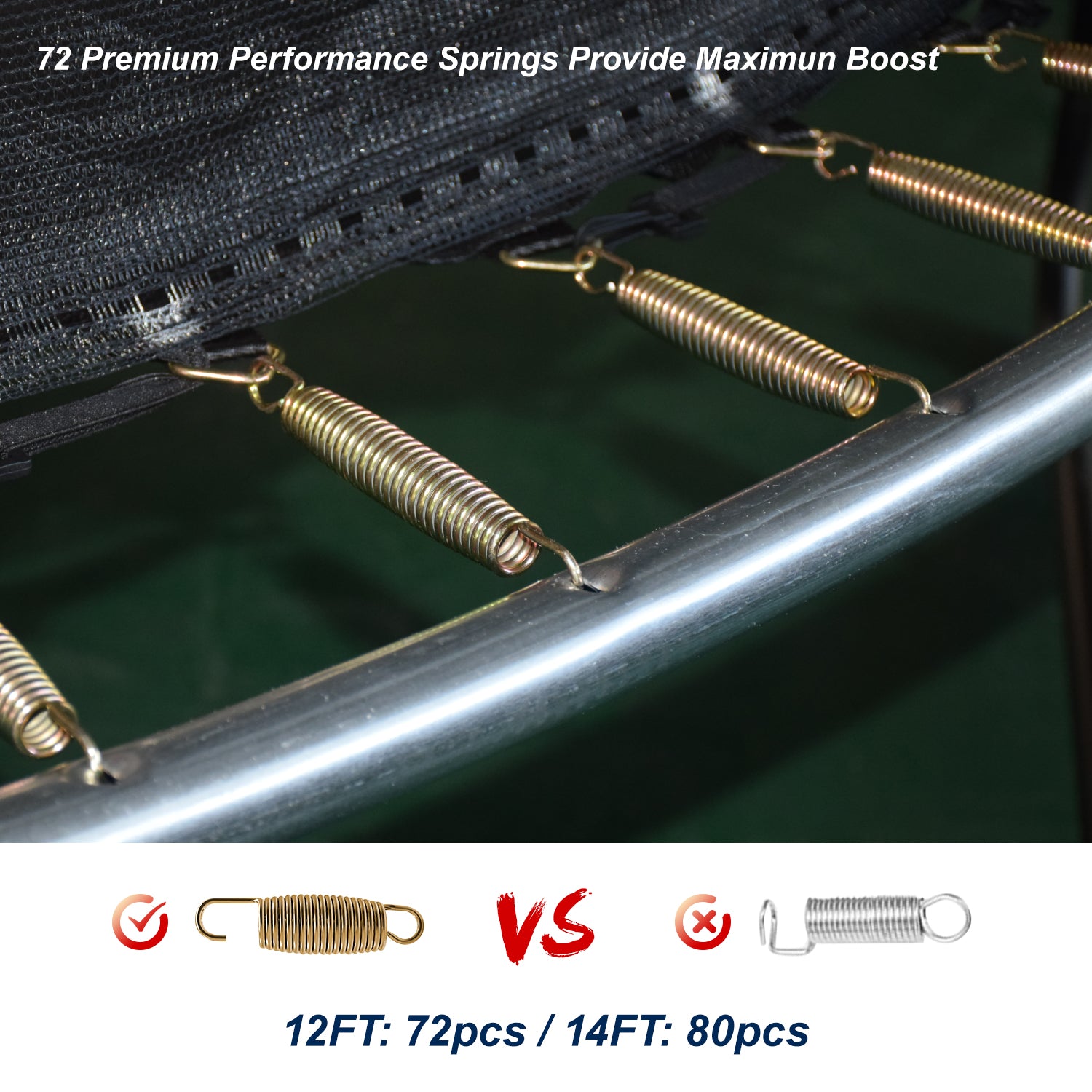 Spare Parts Springsx10Pcs For 12Ft&14Ft Outdoor Big Trampoline Only Multicolor Iron