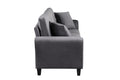 Modern Velvet Couch With 2 Pillow, 78 Inch Width Living Room Furniture, 3 Seater Sofa With Plastic Legs Gray Velvet