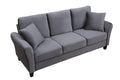 Modern Velvet Couch With 2 Pillow, 78 Inch Width Living Room Furniture, 3 Seater Sofa With Plastic Legs Gray Velvet