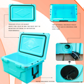 Hot Selling Blue Color 65Qt Outdoor Cooler Fish Ice Chest Box 2022 Popular Camping Cooler Box Blue Abs Plastic