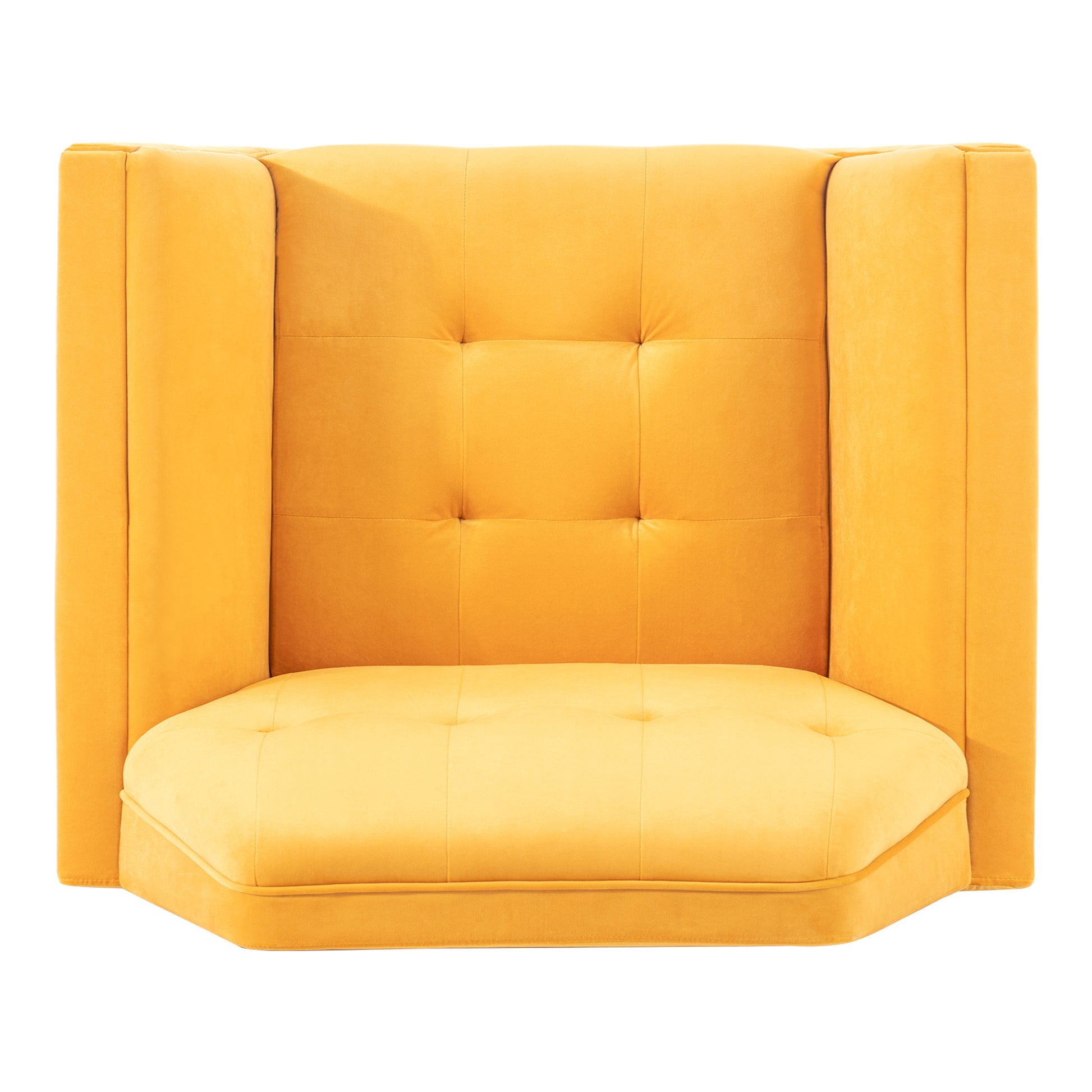 32" Wide Tufted Armchair Yellow Fabric Polyester