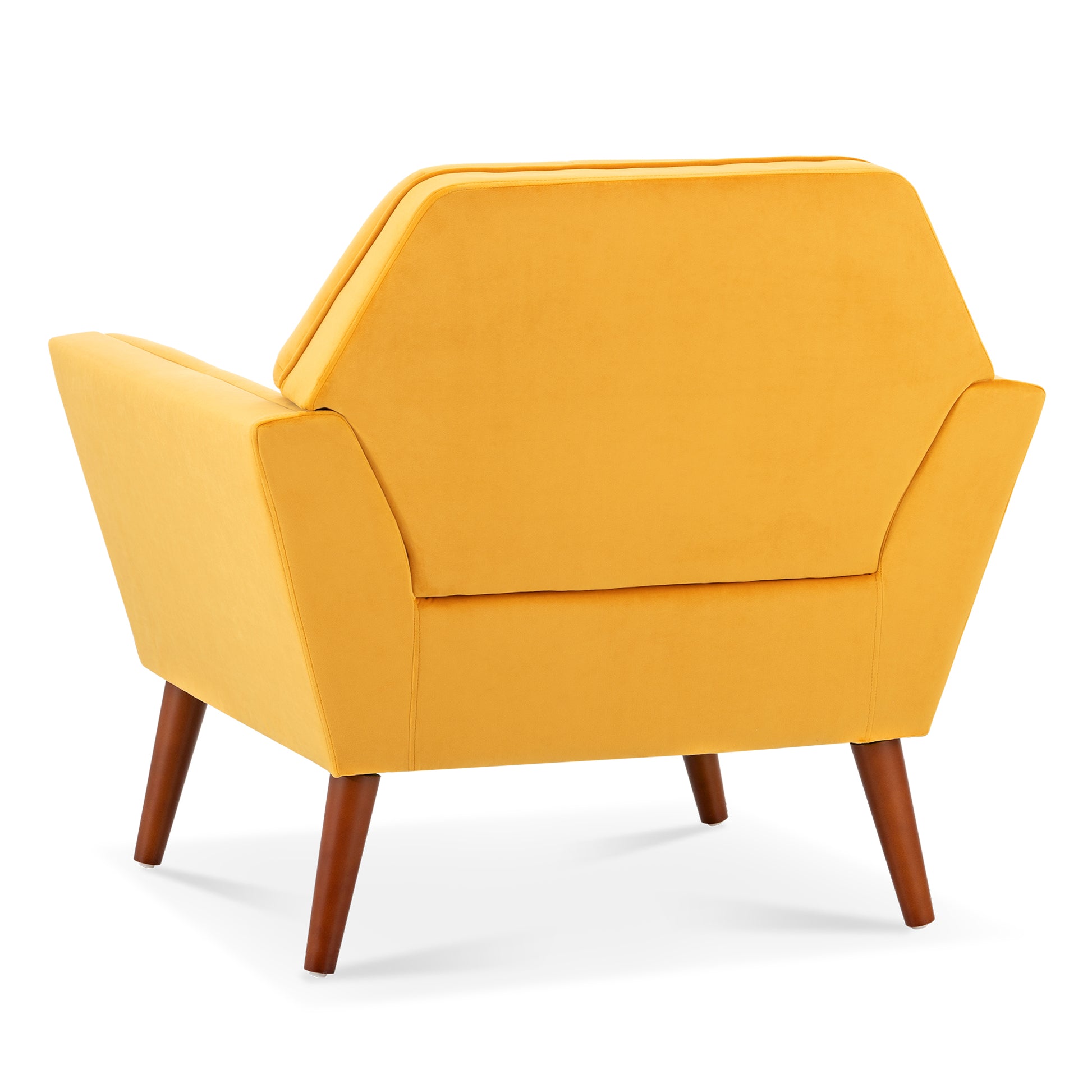 32" Wide Tufted Armchair Yellow Fabric Polyester