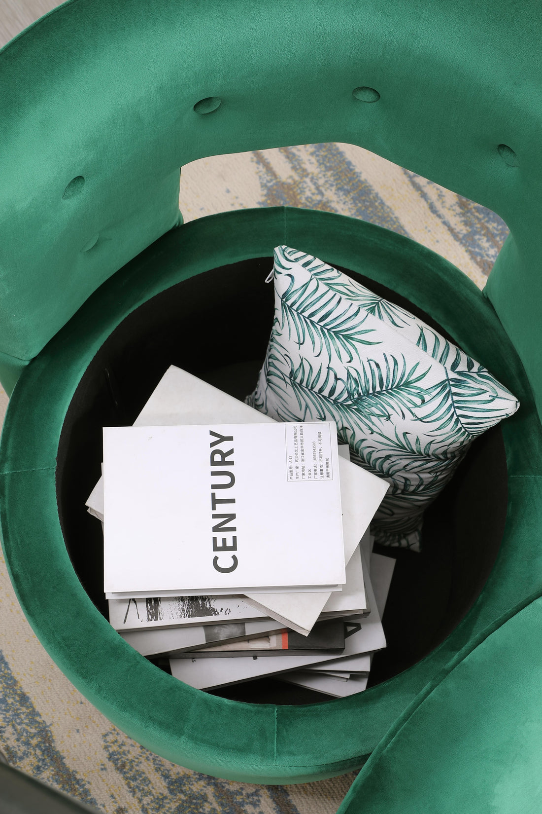 360 Swivel Accent Chair With Storage Function, Velvet Curved Chair With Gold Metal Base For Living Room, Nursery, Bedroom Video Green Velvet