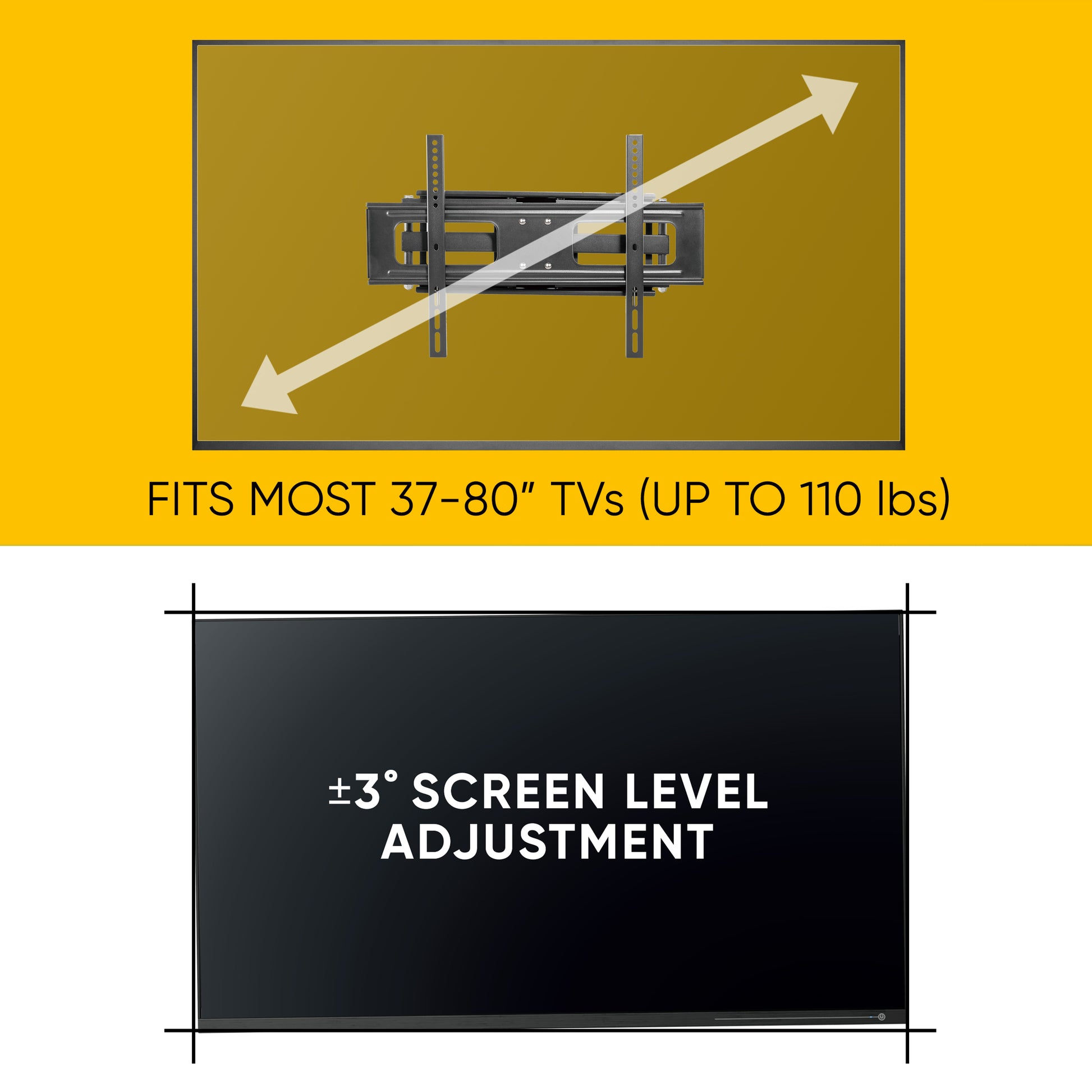 Full Motion, Crafted Steel, Outdoor, Tv Mount Black 70 79 Inches Metal Metal