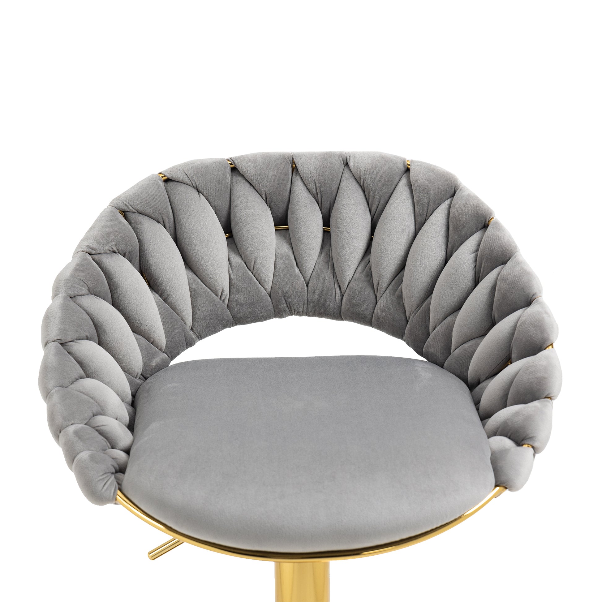 Coolmore Swivel Bar Stools Set Of 2 Adjustable Counter Height Chairs With Footrest For Kitchen, Dining Room 2Pc Set Gray Polyester