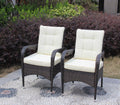 2 Piece Liberatore Dining Chairs With Cushions Beige Cushion Brown Iron
