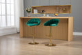 Coolmore Swivel Bar Stools Set Of 2 Adjustable Counter Height Chairs With Footrest For Kitchen, Dining Room 2Pc Set Emerald Polyester