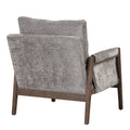 Mid Century Modern Velvet Accent Chair,Leisure Chair With Solid Wood And Thick Seat Cushion For Living Room,Bedroom,Studio,Grey Grey Foam Velvet