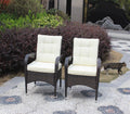 2 Piece Liberatore Dining Chairs With Cushions Beige Cushion Brown Iron