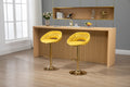 Coolmore Swivel Bar Stools Set Of 2 Adjustable Counter Height Chairs With Footrest For Kitchen, Dining Room 2Pc Set Mustard Yellow Polyester