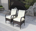 2 Piece Liberatore Dining Chairs With Cushions Beige Cushion Brown Iron