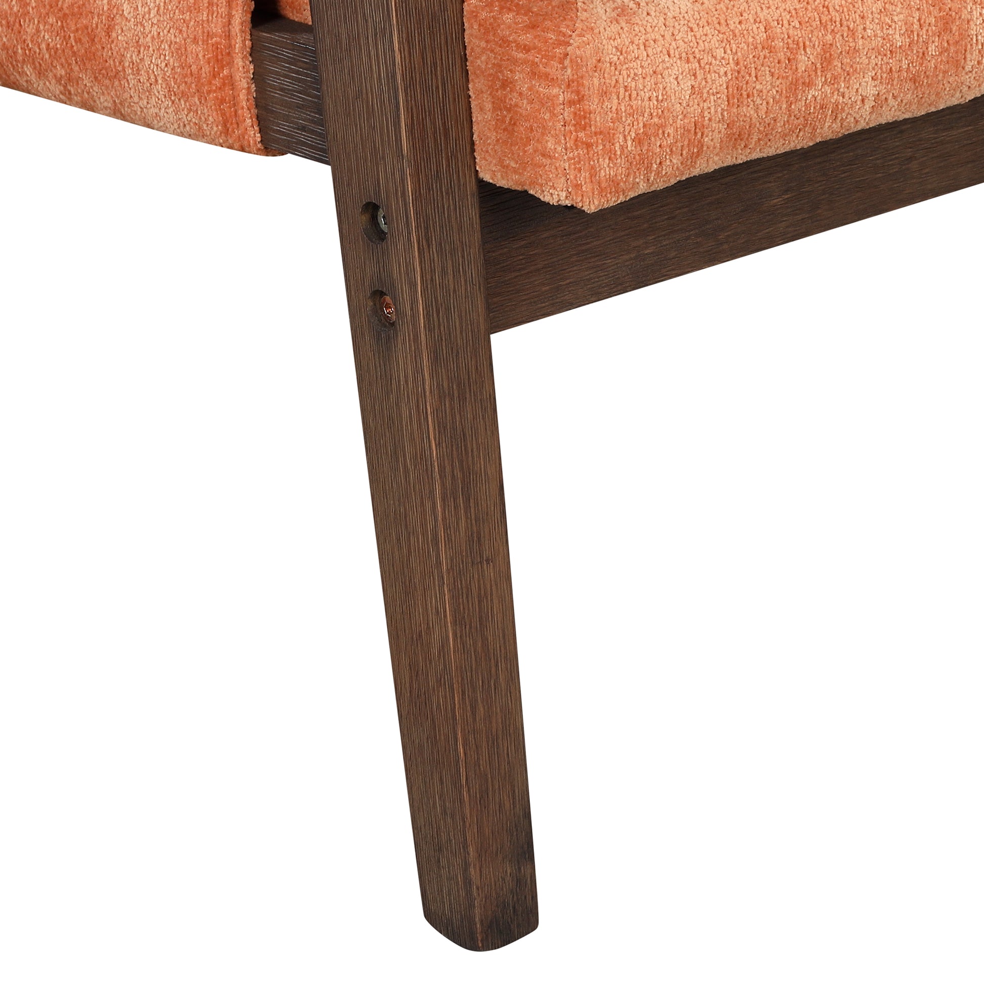 Mid Century Modern Velvet Accent Chair,Leisure Chair With Solid Wood And Thick Seat Cushion For Living Room,Bedroom,Studio,Orange Orange Foam Velvet