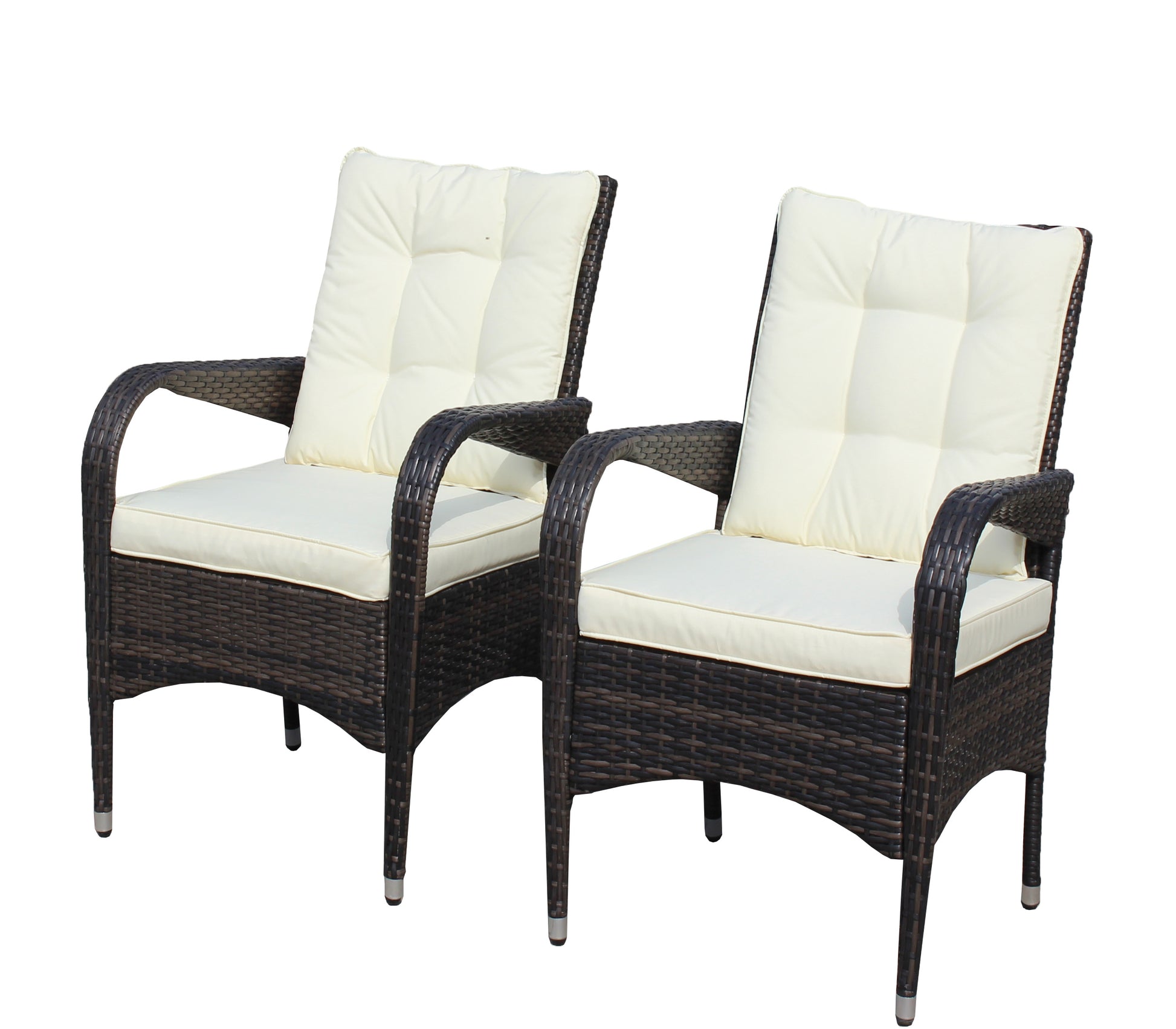 2 Piece Liberatore Dining Chairs With Cushions Beige Cushion Brown Iron