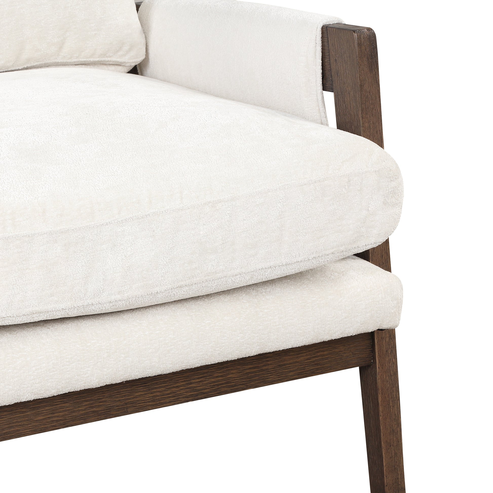 Mid Century Modern Velvet Accent Chair,Leisure Chair With Solid Wood And Thick Seat Cushion For Living Room,Bedroom,Studio,White White Foam Velvet