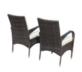 2 Piece Liberatore Dining Chairs With Cushions Beige Cushion Brown Iron