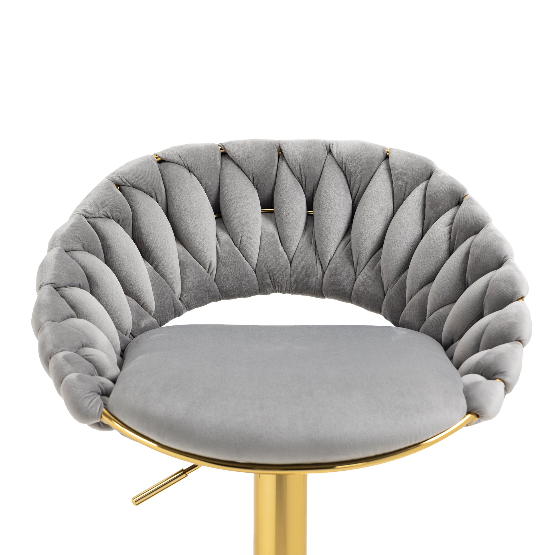 Coolmore Swivel Bar Stools Set Of 2 Adjustable Counter Height Chairs With Footrest For Kitchen, Dining Room 2Pc Set Gray Polyester