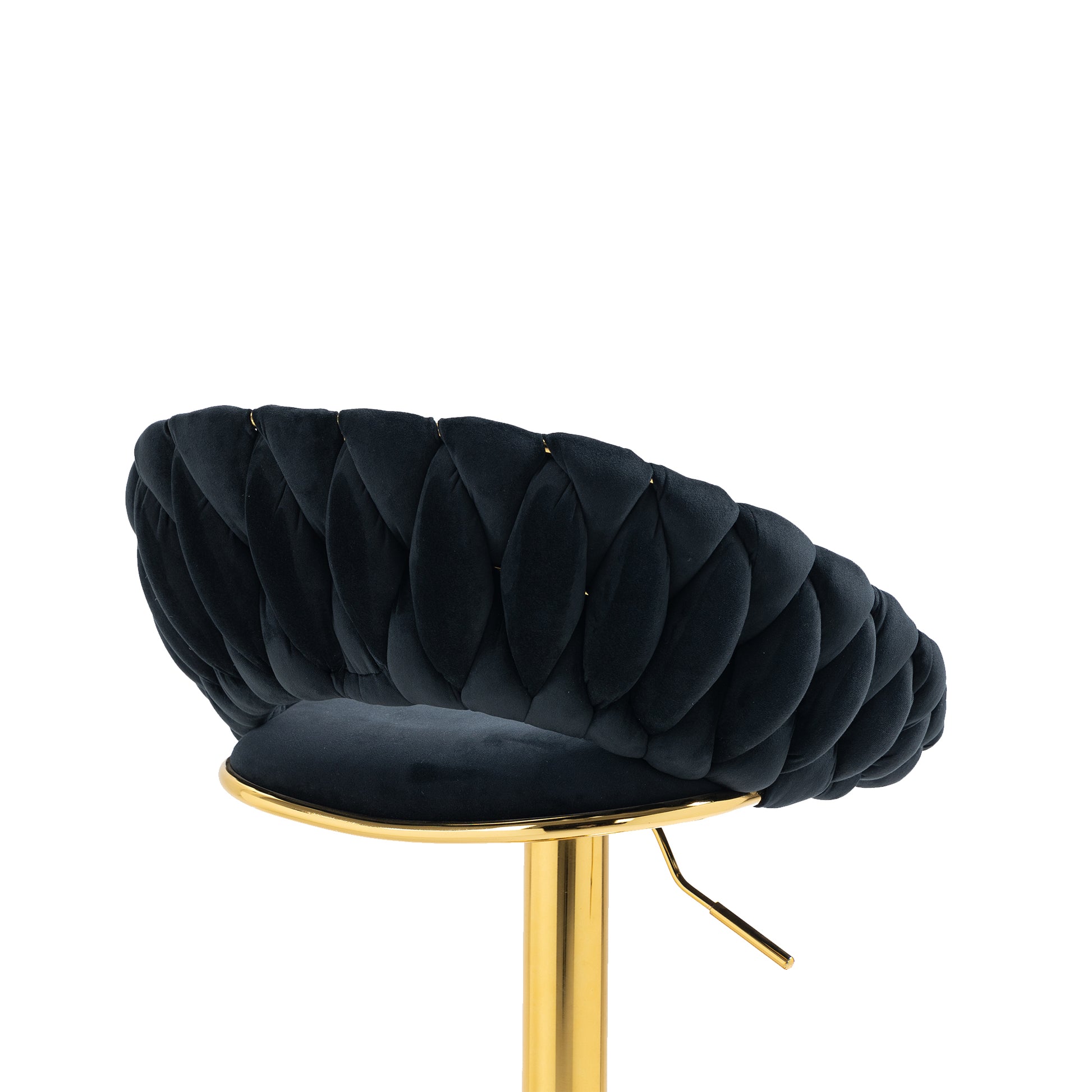 Coolmore Swivel Bar Stools Set Of 2 Adjustable Counter Height Chairs With Footrest For Kitchen, Dining Room 2Pc Set Black Polyester