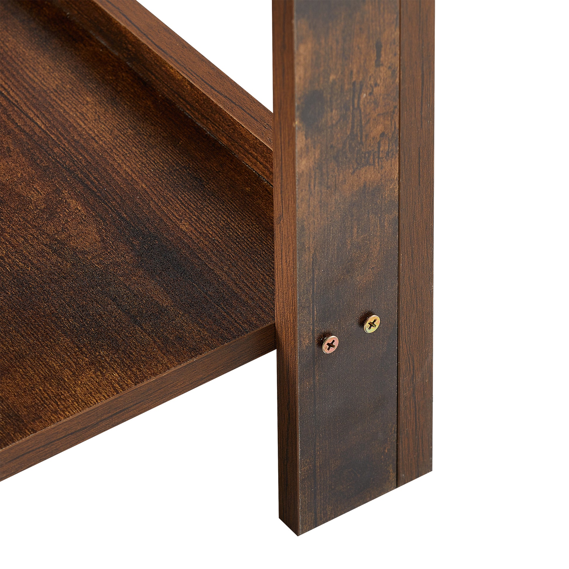 15.75" Rattan End Table With Drawer, Modern Nightstand, Side Table For Living Room, Bedroom,Rustic Brown Rustic Brown Mdf