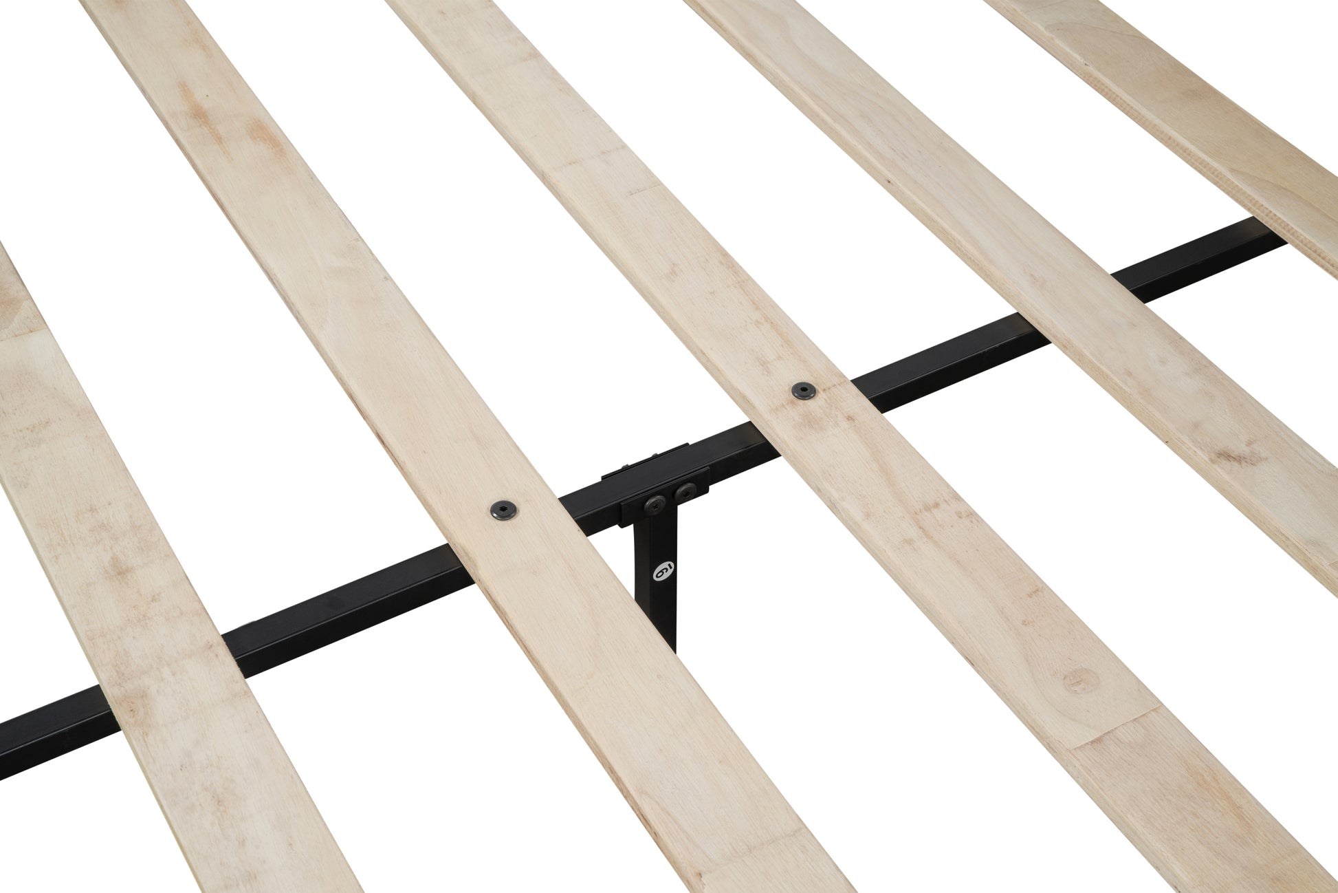 Platform Queen Bed With Socket, Fast Assemble Design Black Steel