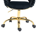 Coolmore Computer Chair Office Chair Adjustable Swivel Chair Fabric Seat Home Study Chair Black Polyester