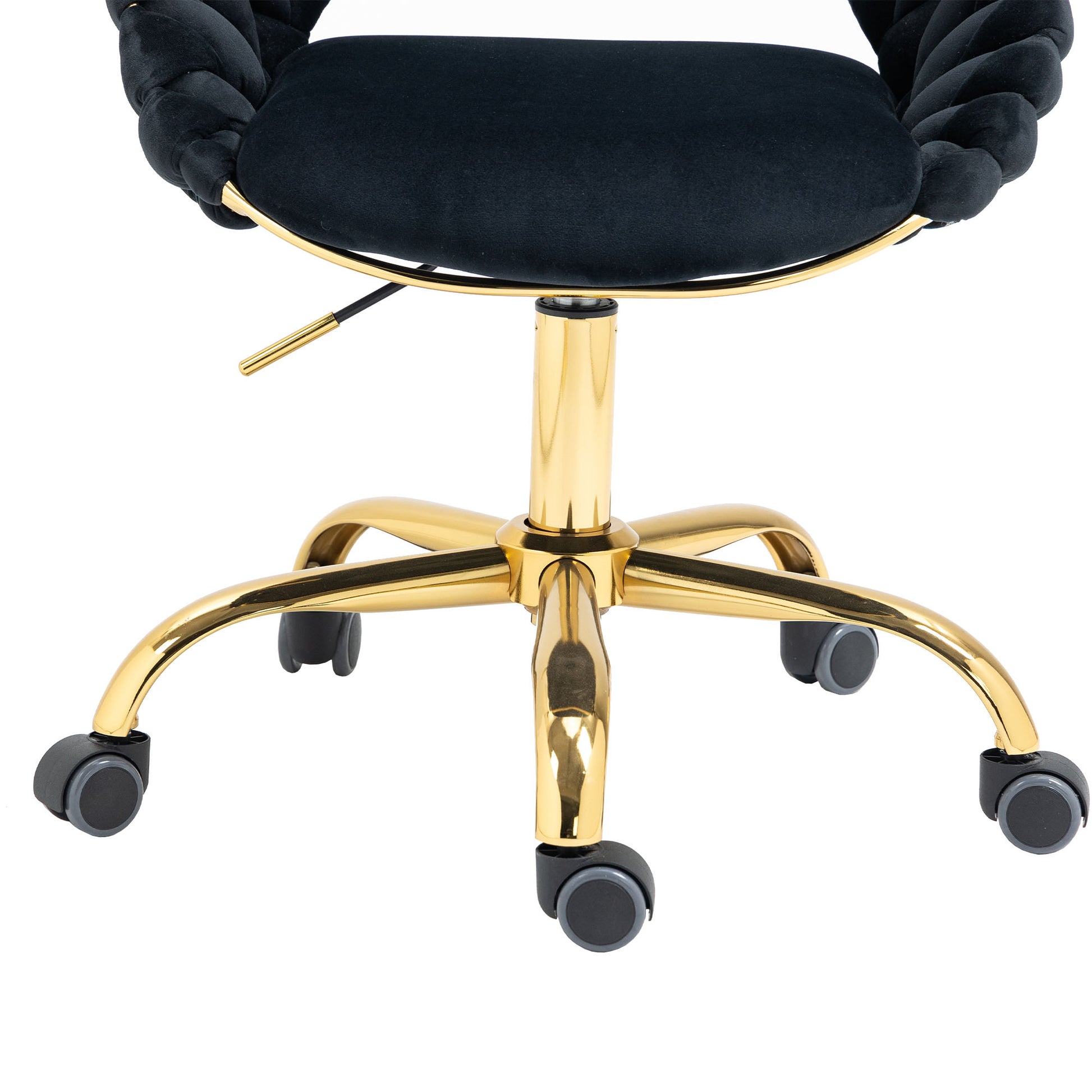 Coolmore Computer Chair Office Chair Adjustable Swivel Chair Fabric Seat Home Study Chair Black Polyester