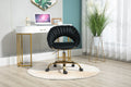Coolmore Computer Chair Office Chair Adjustable Swivel Chair Fabric Seat Home Study Chair Black Polyester