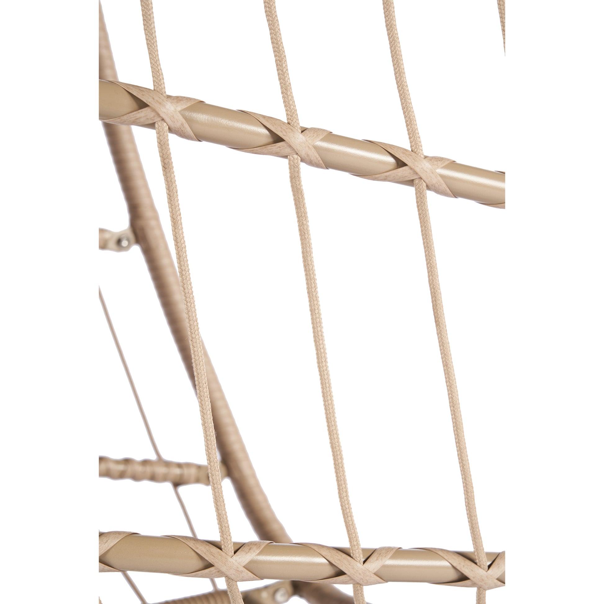 Outdoor Garden Rattan Egg Swing Chair Hanging Chair Wood Khaki Yes Sectional Khaki Uv Resistant Frame Water Resistant Cushion Garden & Outdoor American Design Complete Patio Sets Polypropylene