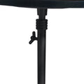 Aluminum Frame Round Side Table With Marble Top And Adjustable Height, Black Black Aluminum
