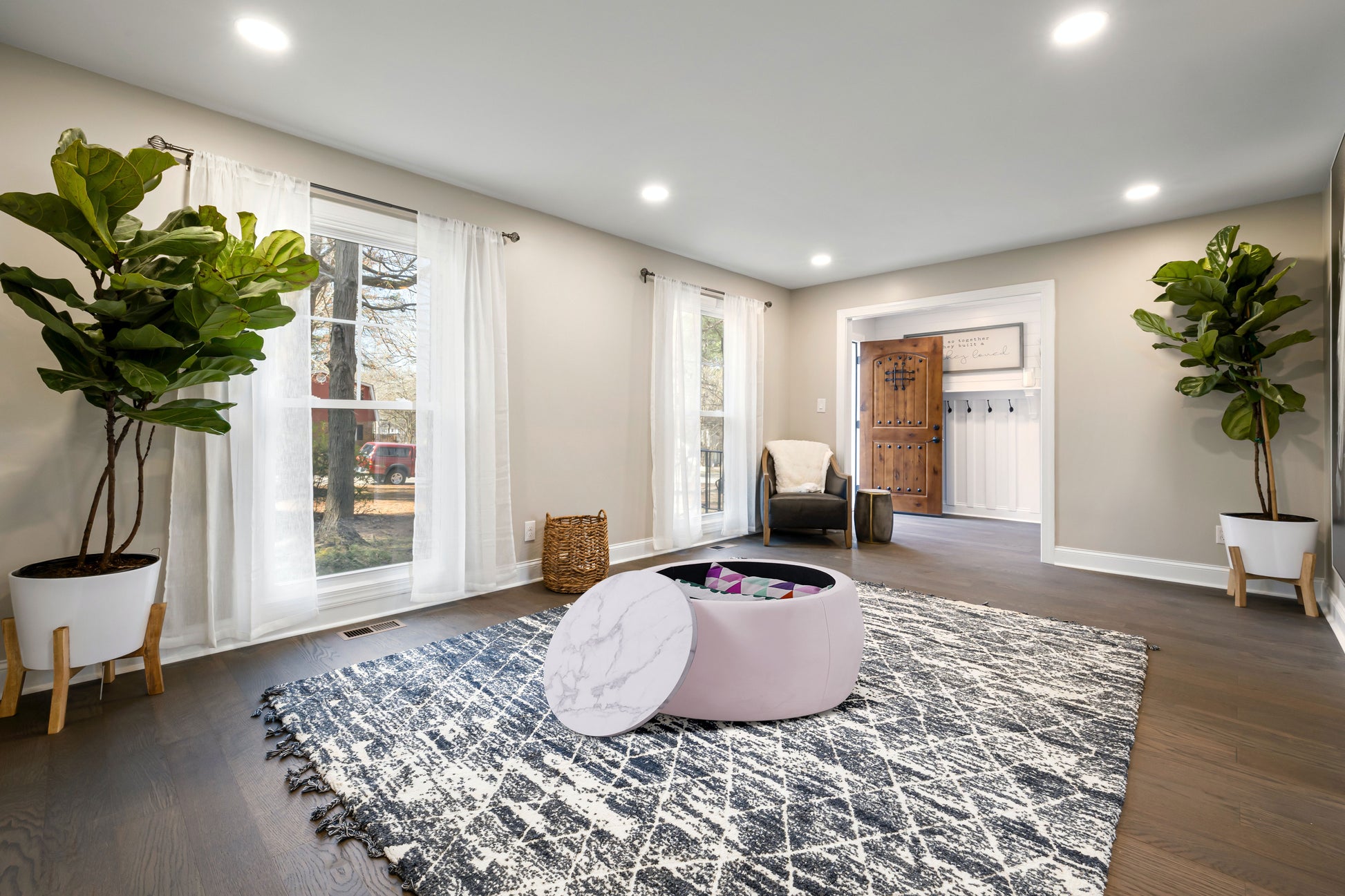 End Table With Storage, Round Accent Side Table With Removable Top For Living Room, Bedroom,Pink Pink Metal & Wood