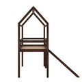 Twin Loft Bed With Slide, House Bed With Slide,Espresso Old Sku :Wf286245Aap Twin Espresso Solid Wood