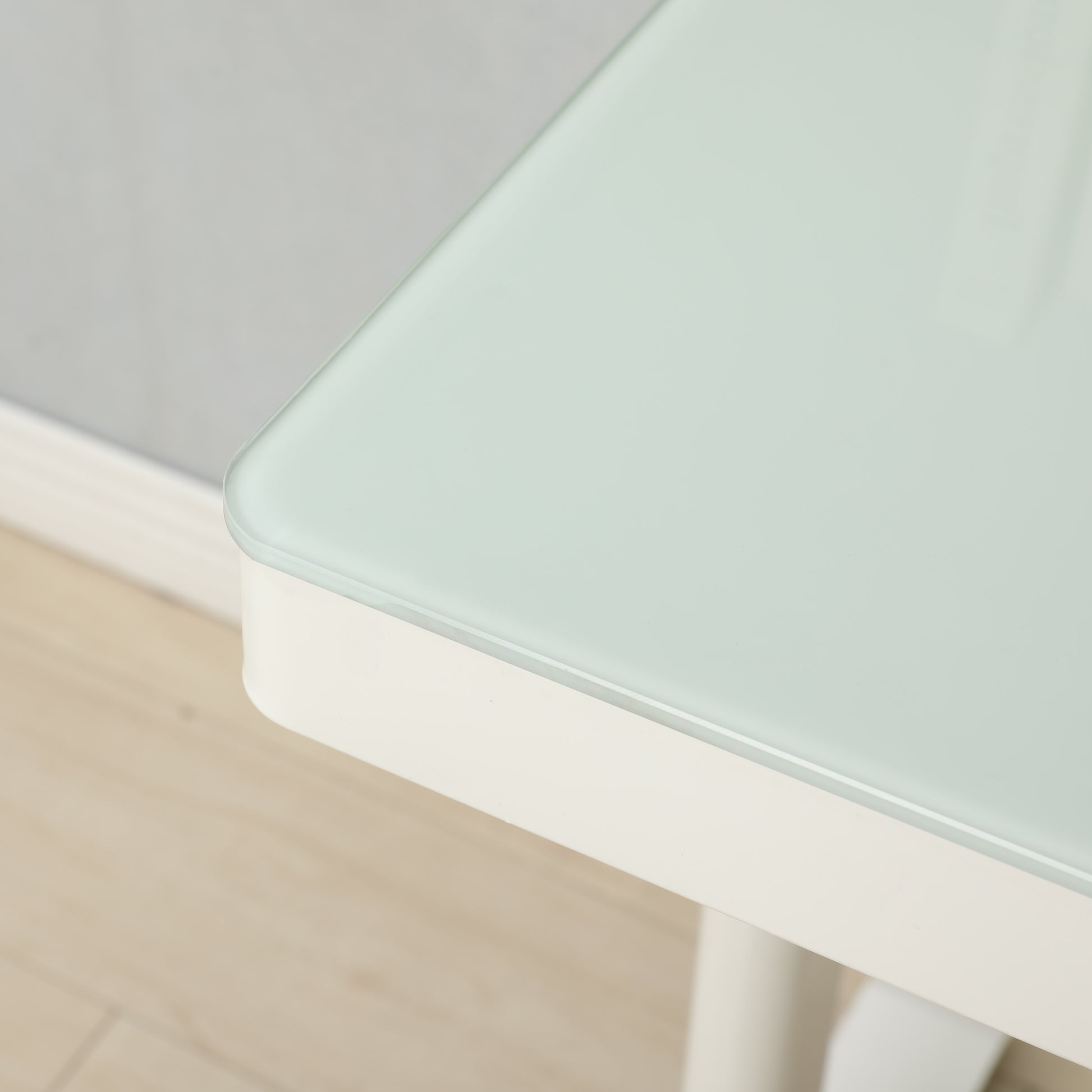 48 X 24 Inches Tempered Glass Standing Desk With Metal Draweradjustable Height Stand Up Desk, Sit Stand Home Office Desk, Ergonomic Workstation White Glass Steel