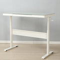 48 X 24 Inches Tempered Glass Standing Desk With Metal Draweradjustable Height Stand Up Desk, Sit Stand Home Office Desk, Ergonomic Workstation White Glass Steel