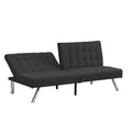Wood Frame, Stainless Leg, Futon, Sofa Bed Black Black Fabric 2 Seat
