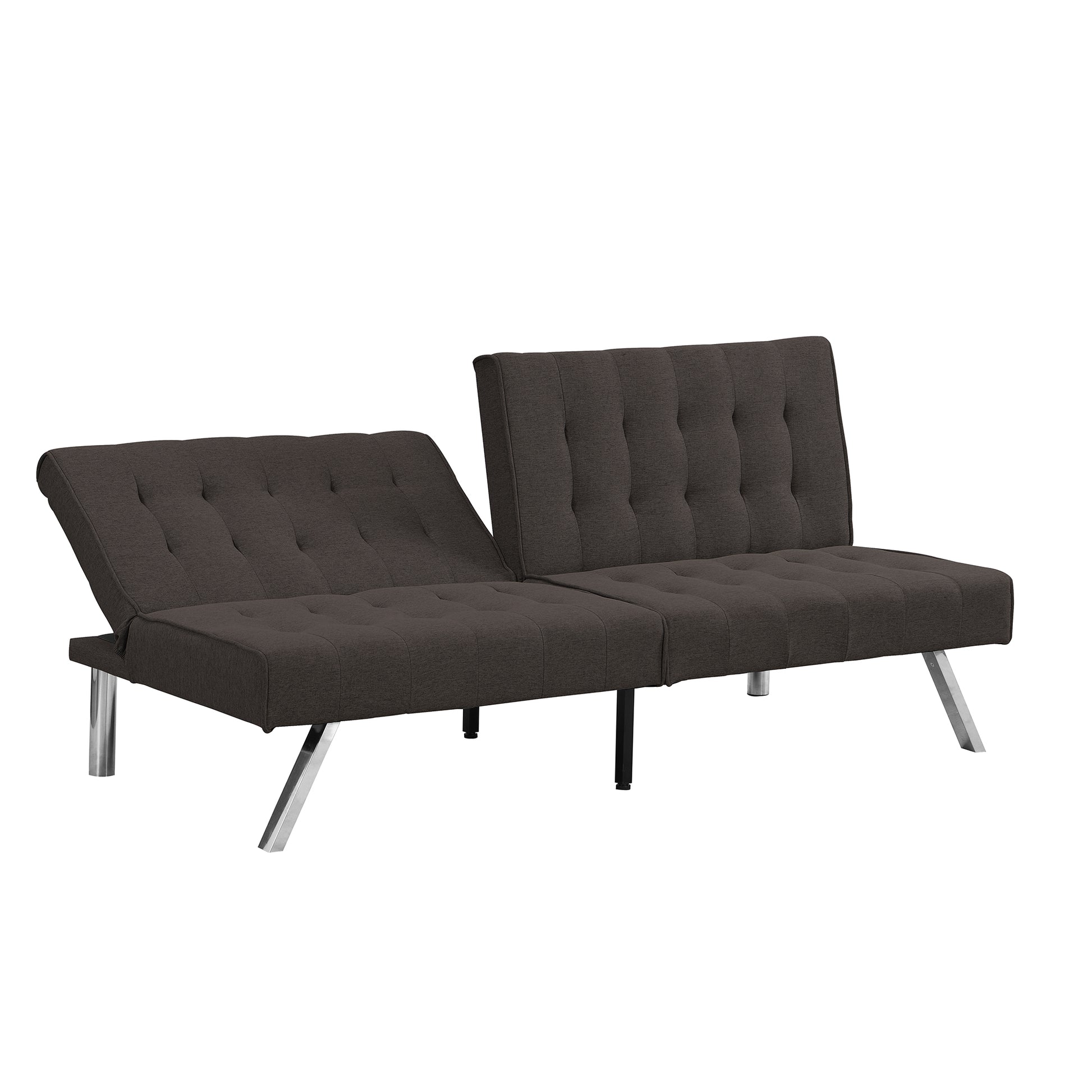 Wood Frame, Stainless Leg, Futon, Sofa Bed Espresso Espresso Fabric