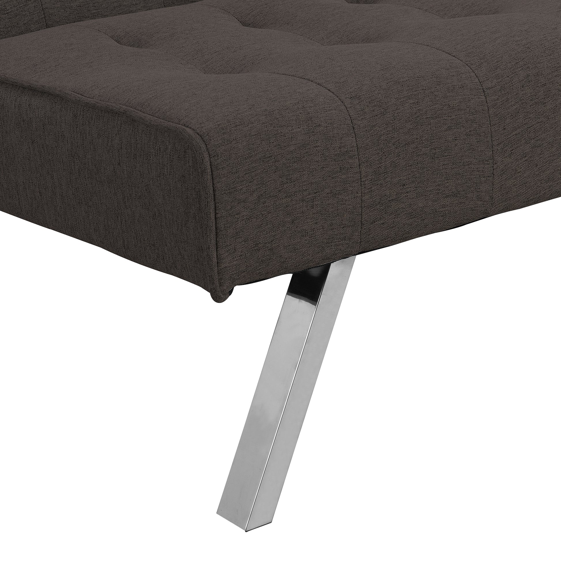 Wood Frame, Stainless Leg, Futon, Sofa Bed Espresso Espresso Fabric
