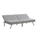 Wood Frame, Stainless Leg, Futon, Sofa Bed Grey Grey Fabric