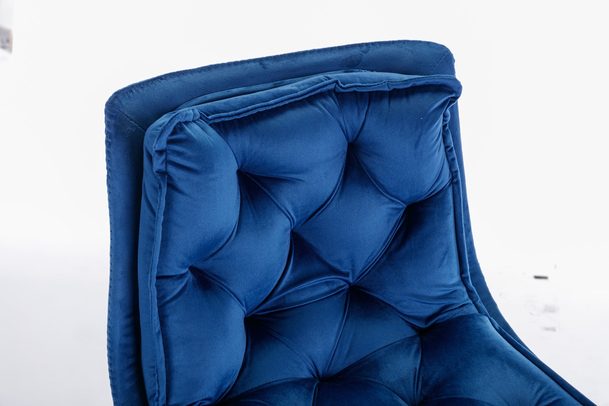 Set Of 2 Bar Stools,With Chrome Footrest And Base Swivel Height Adjustable Mechanical Lifting Velvet Golden Leg Simple Bar Stoo,Blue Blue Foam Fabric