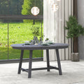 Wood Dining Table Round Extendable Dining Table For Dining Room Gray Gray Solid Wood