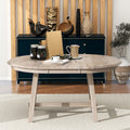 Wood Dining Table Round Extendable Dining Table For Dining Room Natural Wood Wash Natural Wood Wash Solid Wood