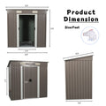6Ft X 4Ft Outdoor Metal Storage Shed Grey Iron