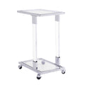 W82153573 Chrome Glass Side Table, Acrylic End Table, Glass Top C Shape Square Table With Metal Base For Living Room, Bedroom, Balcony Home And Office Chrome Glass Iron
