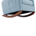 High Back Rocking Chair Nursery Chair .Comfortable Rocker Fabric Padded Seat .Modern High Back Armchair Light Blue Polyester