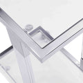 W82153573 Chrome Glass Side Table, Acrylic End Table, Glass Top C Shape Square Table With Metal Base For Living Room, Bedroom, Balcony Home And Office Chrome Glass Iron