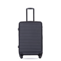 3 Piece Luggage Sets Abs Lightweight Suitcase With Two Hooks, Spinner Wheels, Tsa Lock, 20 24 28 Black Black Abs
