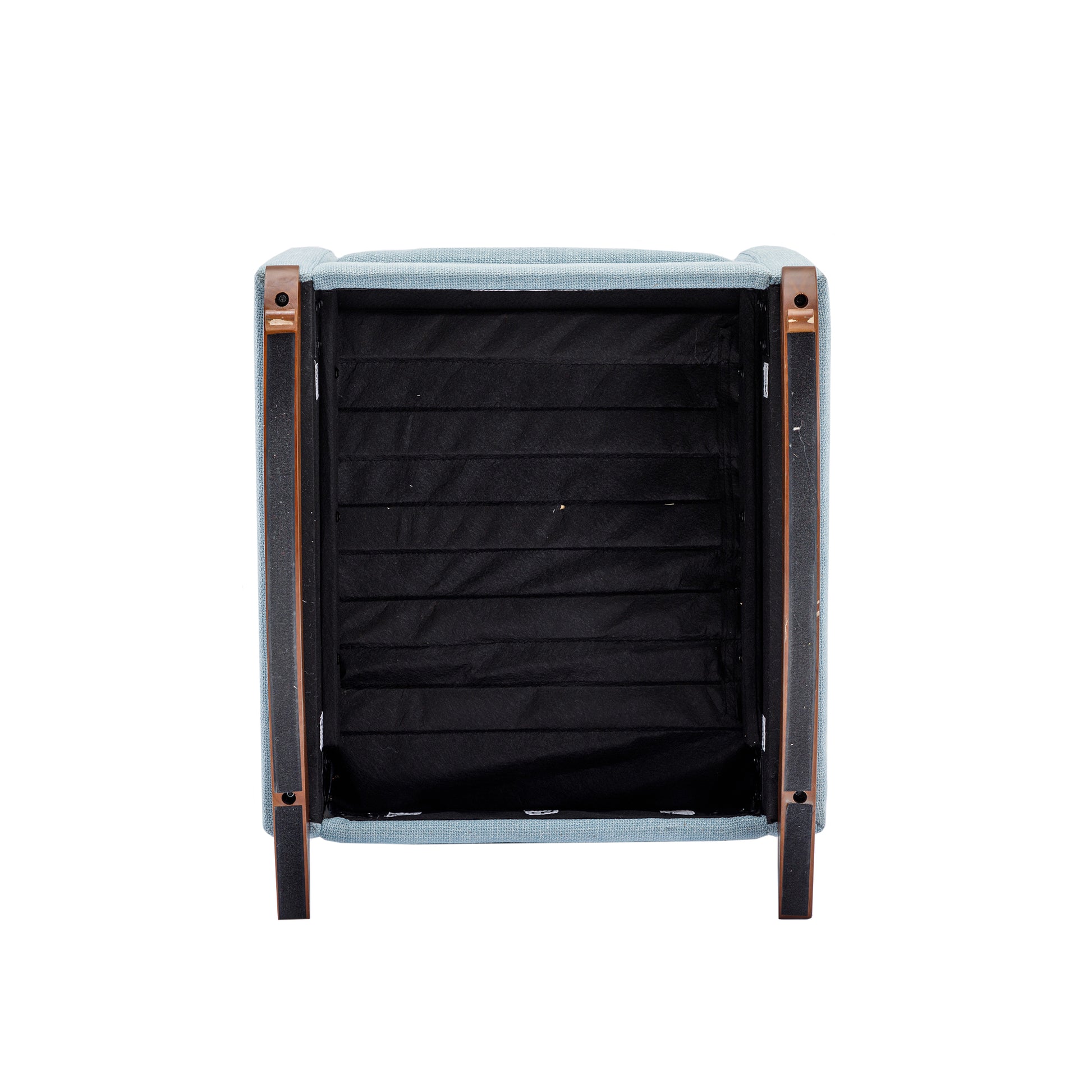 High Back Rocking Chair Nursery Chair .Comfortable Rocker Fabric Padded Seat .Modern High Back Armchair Light Blue Polyester