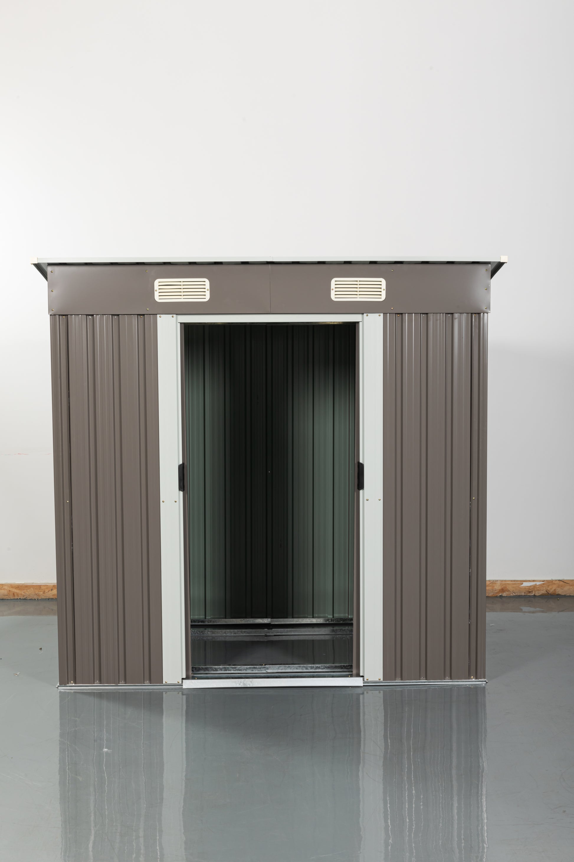 6Ft X 4Ft Outdoor Metal Storage Shed Grey Iron